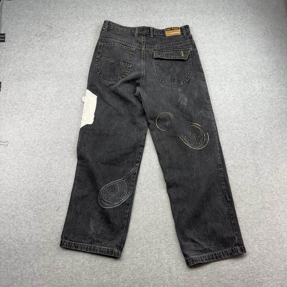 Vintage RAW BLUE Air Force Sneaker Y2K 3D Embroidered Baggy Jeans Shoe 36x32 - Picture 7 of 13